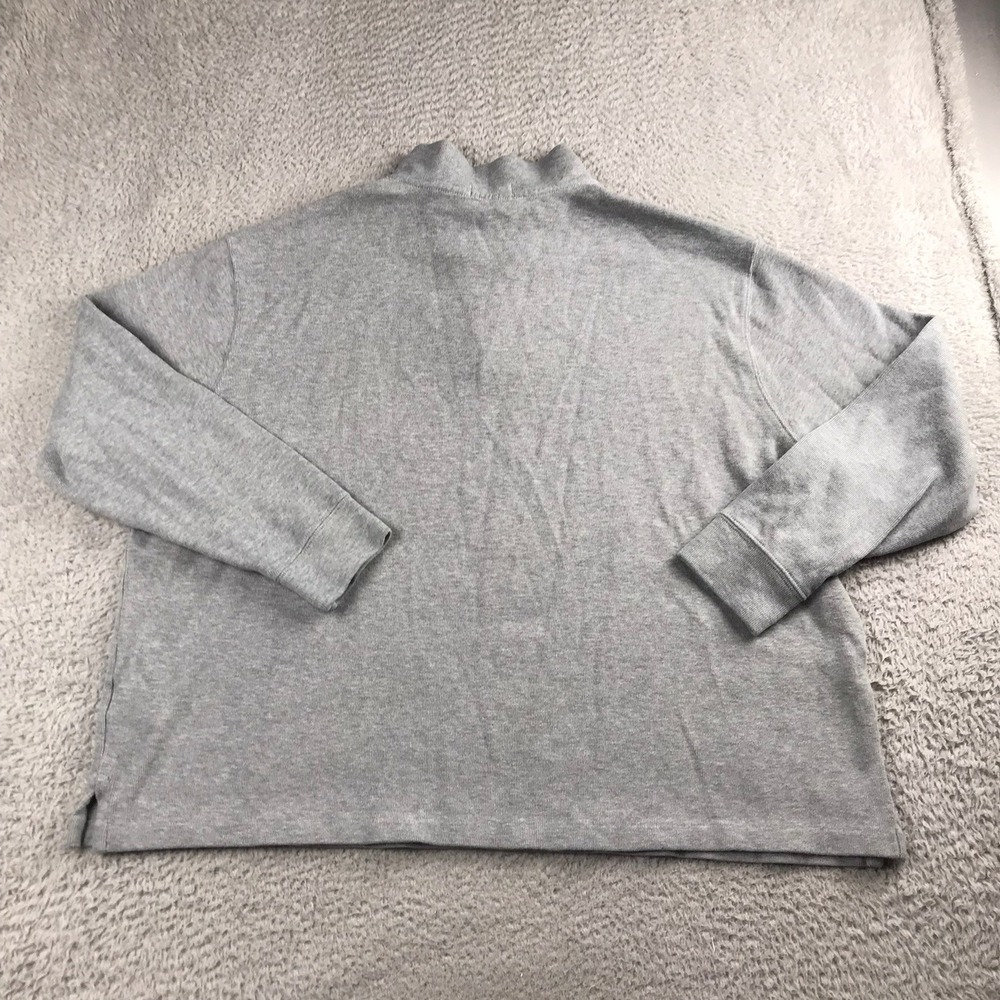 Polo Ralph Lauren 1/4 Zip Pullover Mens 2XB Gray Cotton Navy Pony Logo Sweater - Picture 6 of 10